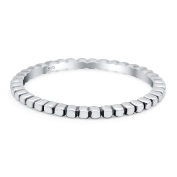 Oxidized Ring Band Solid 925 Sterling Silver (1mm)